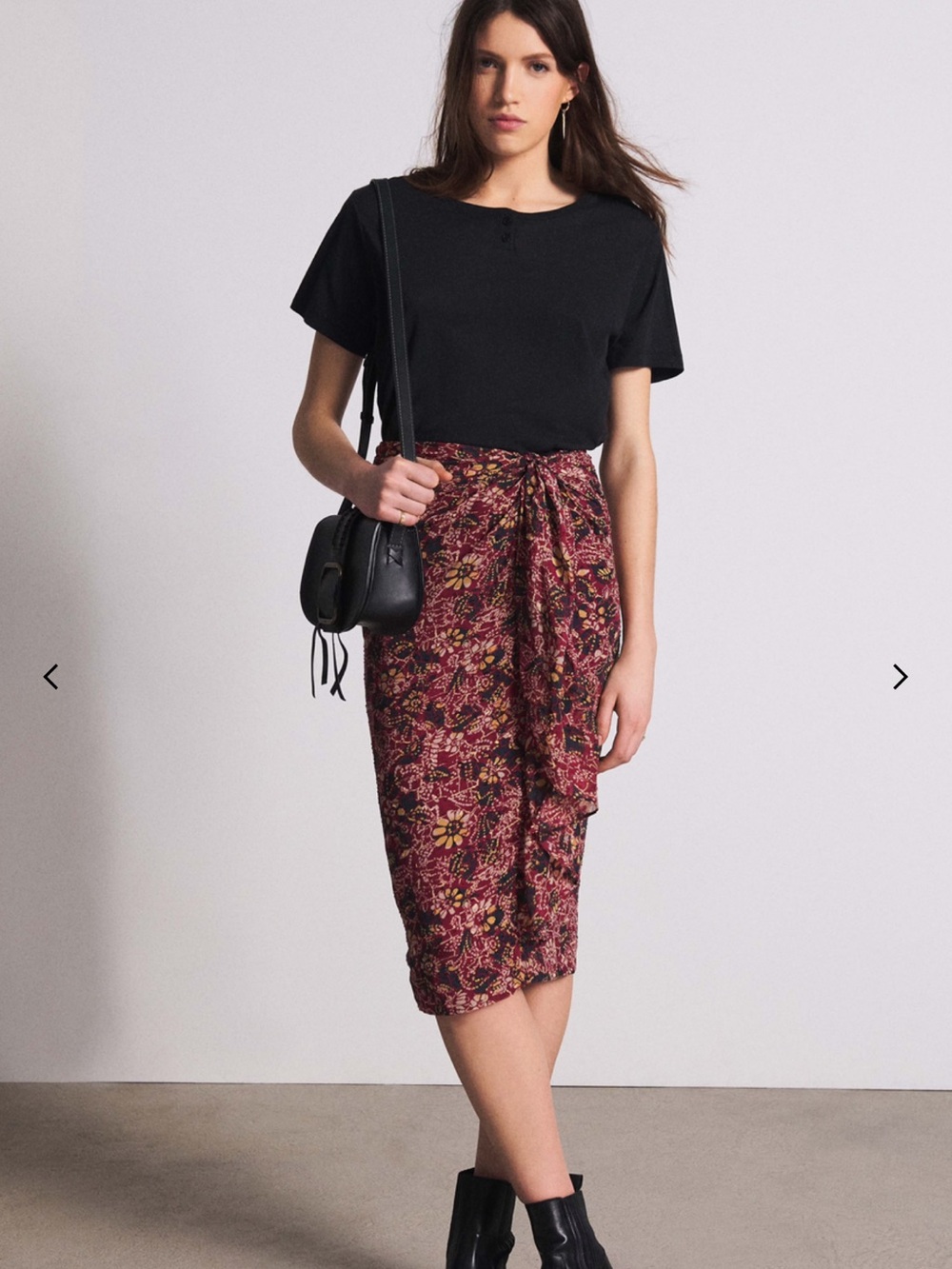 ba&sh Red Floral skirt